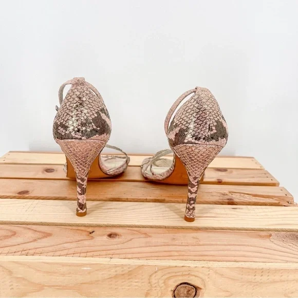 Stuart Weitzman gold snake pattern sandals - Picture 4 of 9